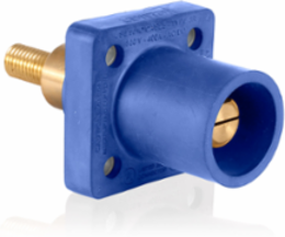 Male Receptacle 90 Degree, #2-4/0 AWG Cable Range, 1.25 Inch Threaded Stud, 600V 400A