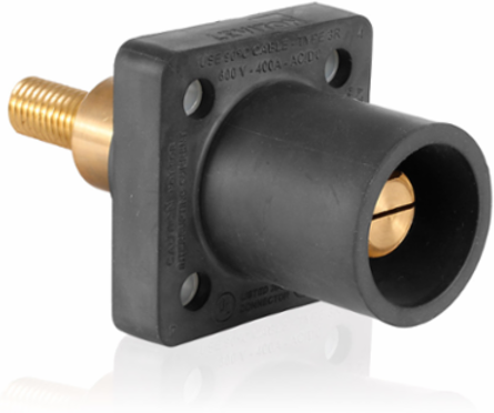 Male Receptacle 90-Degree #2 - 4/0 AWG 1.25 Inch Threaded Stud 600V 400 Amp