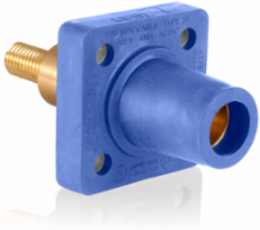 Female Receptacle, 90-Degree, 600V, 400 Amp, #2 - 4/0 AWG, Blue