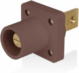 16 Series Male Receptacle, 90-Degree, #2-4/0 AWG, Double Hole Bus Bar, Self-Clinching Nuts