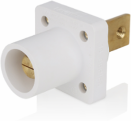 16 Series Male Receptacle, 90-Degree, #2-4/0 AWG, Double Hole Bus Bar, Self-Clinching Nuts