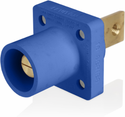 16 Series Male Receptacle, 90-Degree, #2-4/0 AWG, Double Hole Bus Bar