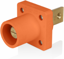 16 Series Male Receptacle, 90-Degree, #2-4/0 AWG, Double Hole Bus Bar, Self-Clinching Nuts, Bulk Pack
