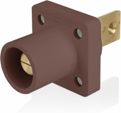 16 Series Male Receptacle, 90-Degree, #2-4/0 AWG, Double Hole Bus Bar
