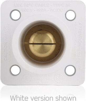 16 Series Male Receptacle, 90-Degree, #2-4/0 AWG, Double Hole Bus Bar