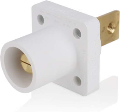 16 Series Male Receptacle, 90-Degree, #2-4/0 AWG, Double Hole Bus Bar