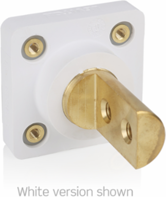16 Series Female Receptacle, 90-Degree, #2-4/0 AWG, Double Hole Bus Bar, Self-Clinching Nuts