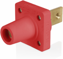 16 Series Female Receptacle, 90-Degree, #2-4/0 AWG, Double Hole Bus Bar, Self-Clinching Nuts