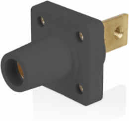 Female Receptacle, #2-4/0 AWG, Taper-Nose, Double Hole Bus Bar, PEM/Self-Clinching Nuts, Bulk Pack (20)