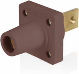 16 Series Female Receptacle, 90-Degree, #2-4/0 AWG, Double Hole Bus Bar, Self-Clinching Nuts, Bulk Pack