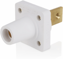 16 Series Female Receptacle, 90-Degree, #2-4/0 AWG, Double Hole Bus Bar, Self-Clinching Nuts, Bulk Pack