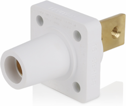 16 Series Female Receptacle, 90-Degree, #2-4/0 AWG, Double Hole Bus Bar