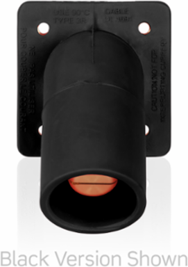 16 Series Male Receptacle, 45-Degree, #2-4/0 AWG, Double Hole Bus Bar, Self-Clinching Nuts