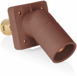 16 Series Male Receptacle, 45-Degree, #2-4/0 AWG, Double Hole Bus Bar, Self-Clinching Nuts