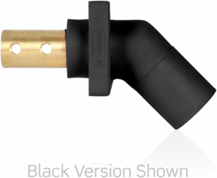 16 Series Male Receptacle, 45-Degree, #2-4/0 AWG, Double Hole Bus Bar, Self-Clinching Nuts