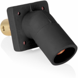 16 Series Male Receptacle, 45-Degree, #2-4/0 AWG, Double Hole Bus Bar