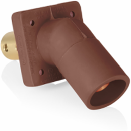 16 Series Male Receptacle, 45-Degree, #2-4/0 AWG, Double Hole Bus Bar