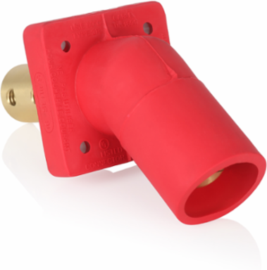 16 Series Male Receptacle, 45-Degree, #2-4/0 AWG, Double Hole Bus Bar