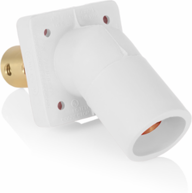 16 Series Male Receptacle, 45-Degree, #2-4/0 AWG, Double Hole Bus Bar