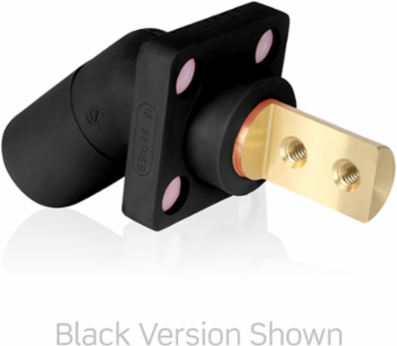 16 Series Male Receptacle, 45-Degree, #2-4/0 AWG, Double Hole Bus Bar