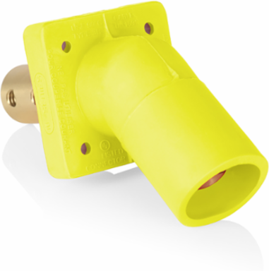 16 Series Male Receptacle, 45-Degree, #2-4/0 AWG, Double Hole Bus Bar