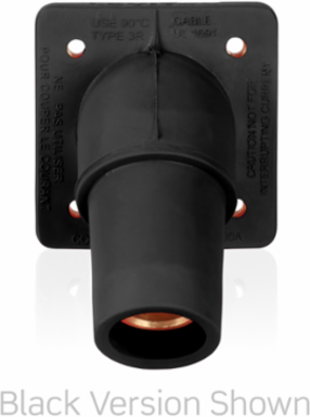 16 Series Female Receptacle, 45-Degree, #2-4/0 AWG, Double Hole Bus Bar, Self-Clinching Nuts