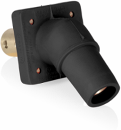 16 Series Female Receptacle, 45-Degree, #2-4/0 AWG, Double Hole Bus Bar, Self-Clinching Nuts