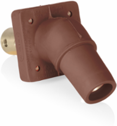16 Series Female Receptacle, 45-Degree, #2-4/0 AWG, Double Hole Bus Bar, Self-Clinching Nuts