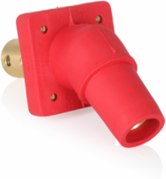 16 Series Female Receptacle, 45-Degree, #2-4/0 AWG, Double Hole Bus Bar, Self-Clinching Nuts