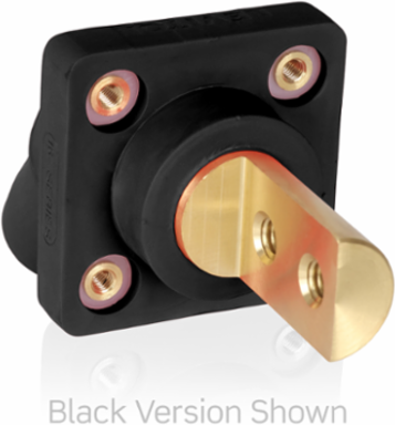16 Series Female Receptacle, 45-Degree, #2-4/0 AWG, Double Hole Bus Bar, Self-Clinching Nuts