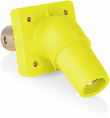 16 Series Female Receptacle, 45-Degree, #2-4/0 AWG, Double Hole Bus Bar, Self-Clinching Nuts