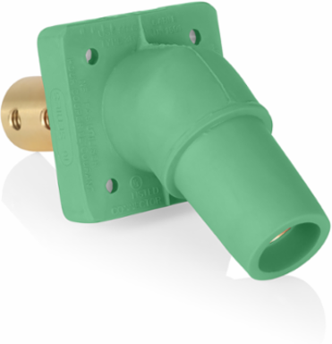 16 Series Female Receptacle, 45-Degree, #2-4/0 AWG, Double Hole Bus Bar