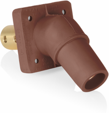 16 Series Female Receptacle, 45-Degree, #2-4/0 AWG, Double Hole Bus Bar