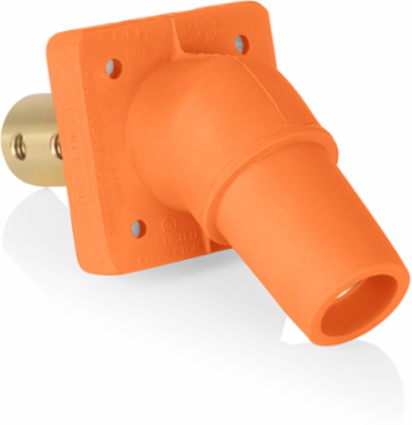 16 Series Female Receptacle, 45-Degree, #2-4/0 AWG, Double Hole Bus Bar