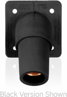 16 Series Female Receptacle, 45-Degree, #2-4/0 AWG, Double Hole Bus Bar