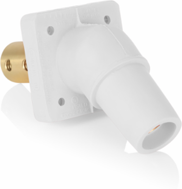 16 Series Female Receptacle, 45-Degree, #2-4/0 AWG, Double Hole Bus Bar