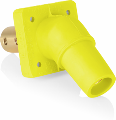 16 Series Female Receptacle, 45-Degree, #2-4/0 AWG, Double Hole Bus Bar