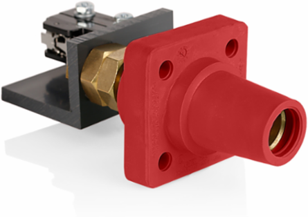 Female Connector 2-4/0 AWG, 400 Amp, Red, Threaded Stud with Microswitch
