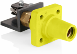 Female Connector #2-4/0 AWG, 400 Amp, Threaded Stud, Yellow