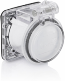Male/Female Receptacle Enclosure, Thermoplastic, Clear, NEMA 3R Rated