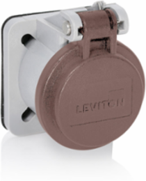 Male/Female Receptacle Enclosure, Thermoplastic, Stainless Steel Spring, Brown