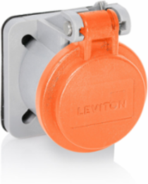 Male/Female Receptacle Enclosure, Orange, Thermoplastic Housing, NEMA 3R Rated