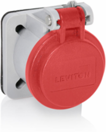 Male/Female Receptacle Enclosure, Red Thermoplastic, NEMA 3R Rated, Stainless Steel Spring