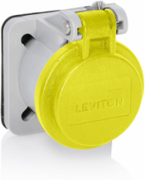 Male/Female Receptacle Enclosure, Thermoplastic, NEMA 3R Rated, Yellow
