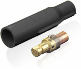 Commercial Grade Male Plug, Crimped, 3/0-4/0 AWG, 400 Amp Max, Black