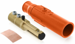 Male Plug, Cam-Type, 350-500MCM AWG, 690 Amp Max, Orange