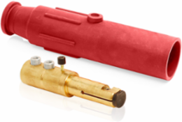 Male Plug 600 Amp 600 Volt Double Set Screw, 350-500 MCM Cable Range, Red