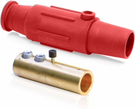 Female Plug 600 Amp 600 Volt Double Set Screw 350-500 MCM Red