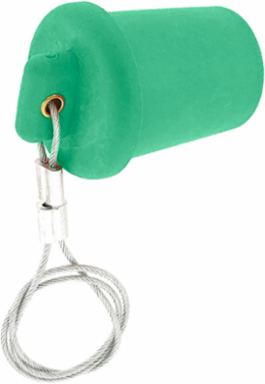 Male Cap 23 Series Panel Mount Receptacles, Green