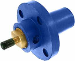 17 Series Female Panel Receptacle, 90 Degree, 250-750 MCM, 690 Amp, Blue